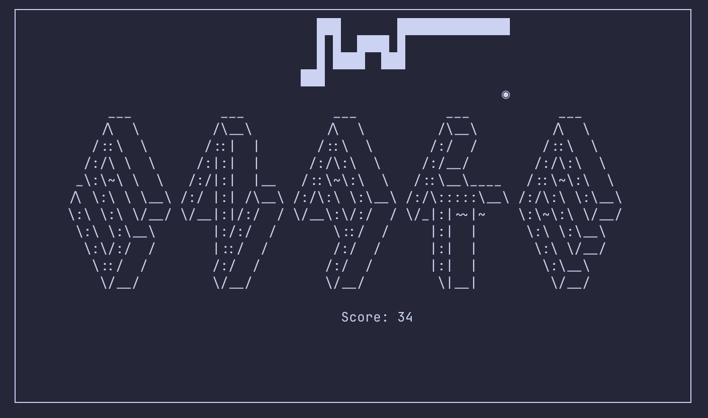 A screenshot of `Snake` in the terminal